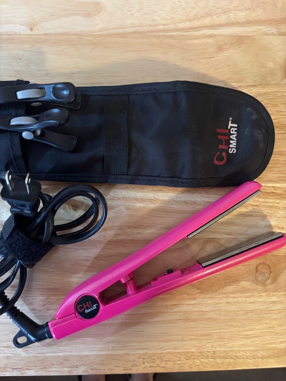 CHI Smart Pink Mini Flat Iron - Travel Hair Straightener,  3” Plates